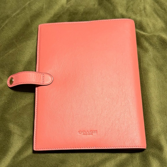 Coach Pink Leather Snap Planner Cover - Picture 6 of 6